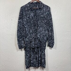 Lucky Brand‎ Dress XL Sheer Knot Tie Layered Paisley Artsy Minimalist Lagenlook